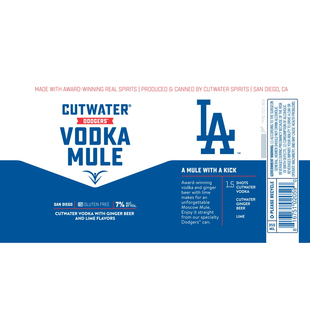 Buy Cutwater Spirits LA Dodgers Vodka Mule Online