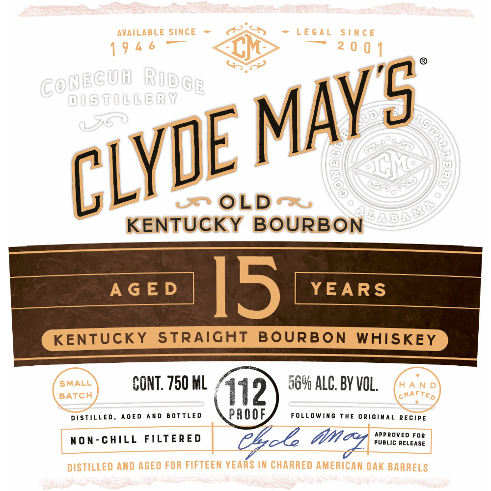 Buy Clyde May's Small Batch 15 Year Old Bourbon Online
