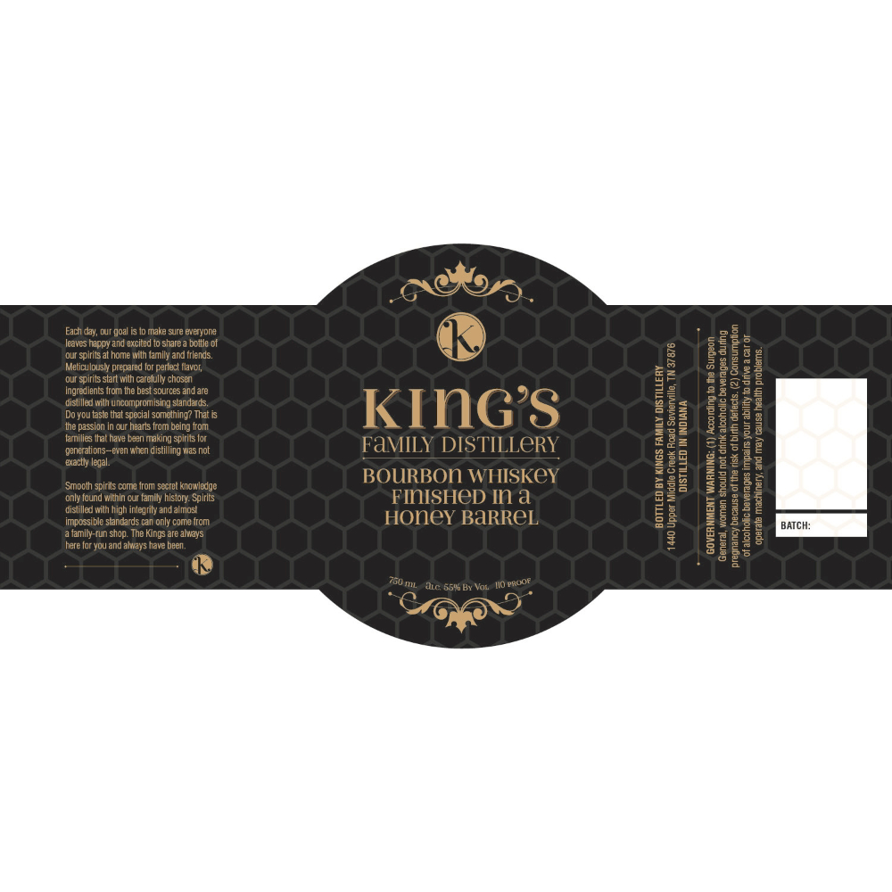 Buy King’s Family Bourbon Finished In A Honey Barrel Online