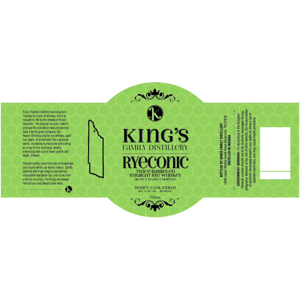 Buy King’s Family Ryeconic Twice-Barreled Honey Cask Finished Straight Rye Online