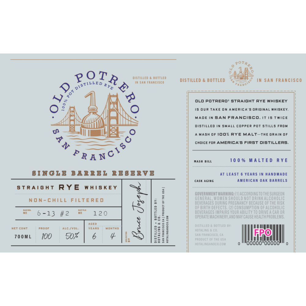 Buy Old Potrero 6 Year Old Single Barrel Reserve Straight Rye Online