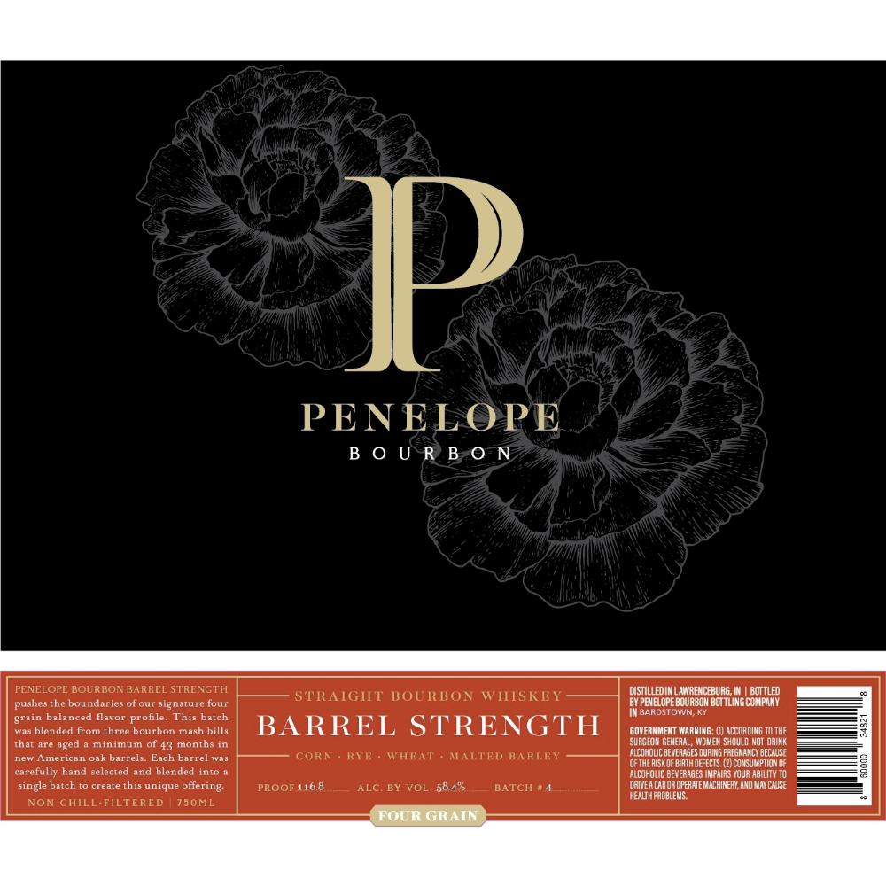 Buy Penelope Bourbon Barrel Strength Four Grain Batch #4 Online