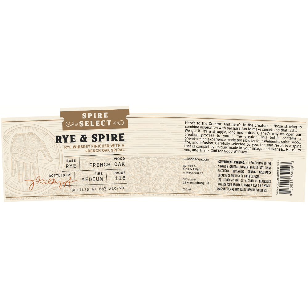 Buy Oak & Eden Rye & Spire Single Barrel French Oak Online