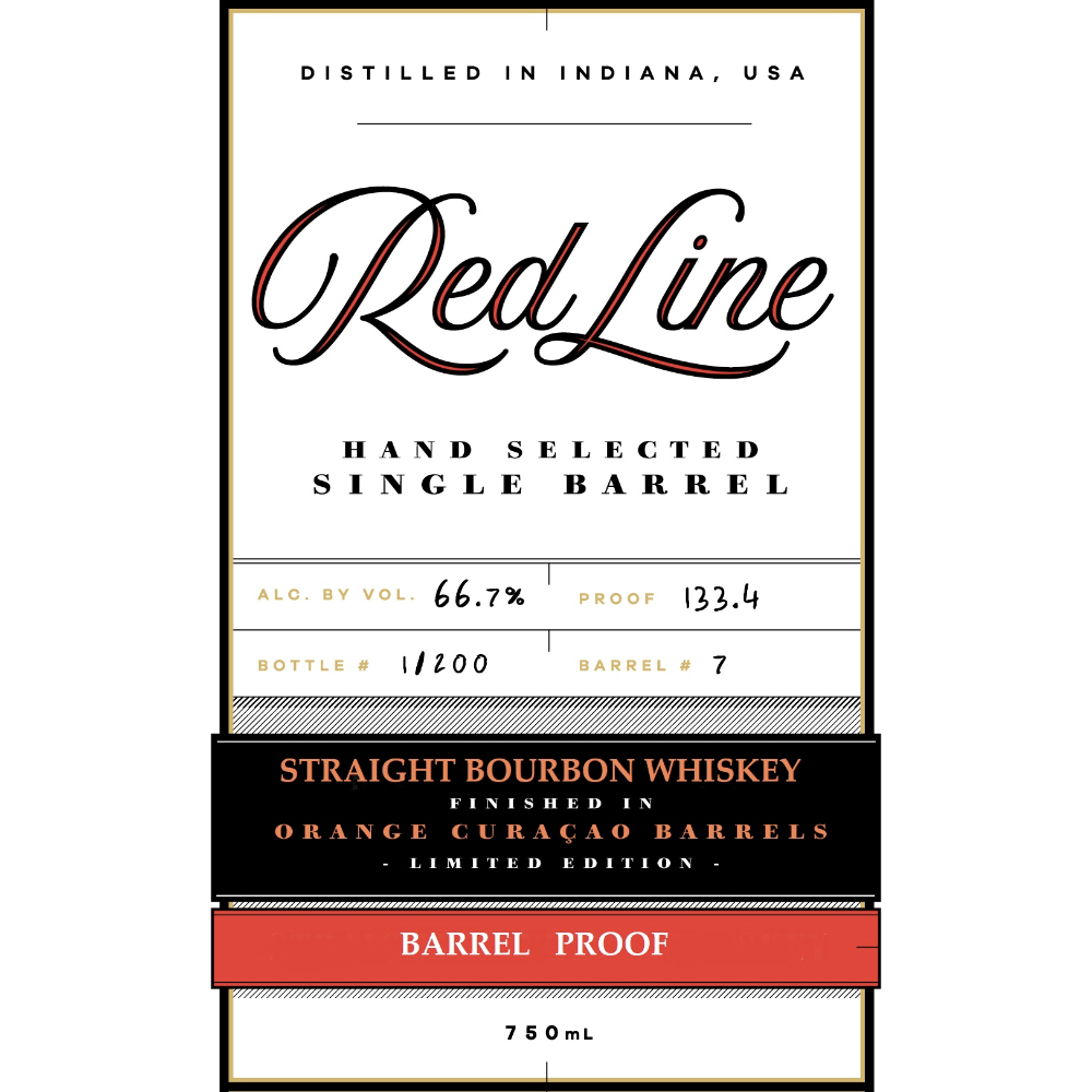 Buy Red Line Single Barrel Bourbon Finished In Orange Curacao Barrels Online