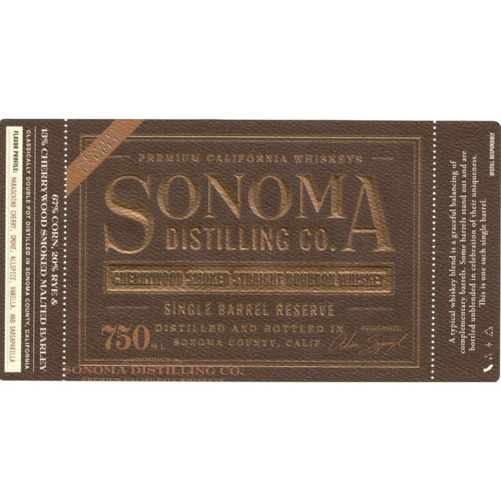 Buy Sonoma Single Barrel Reserve Cherrywood Smoked Straight Bourbon Online
