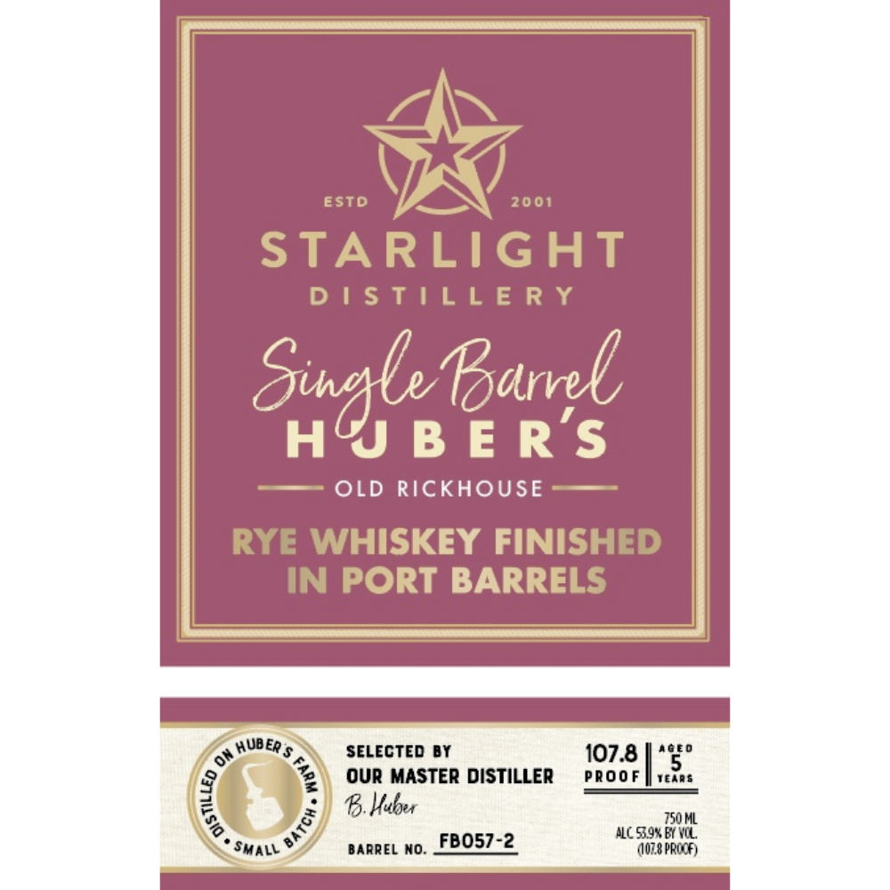 Buy Starlight 5 Year Old Single Barrel Rye Finished In Port Barrels Online