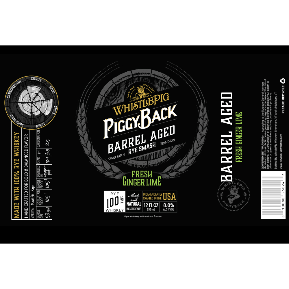 Buy WhistlePig PiggyBack Barrel Aged Fresh Ginger Lime Online
