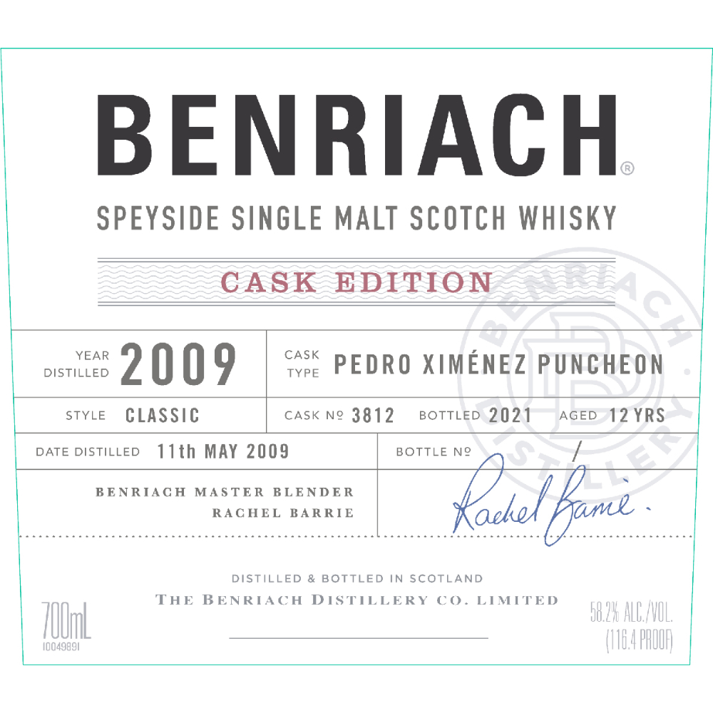 Buy Benriach Cask Edition 2009 Cask No. 3812 Online