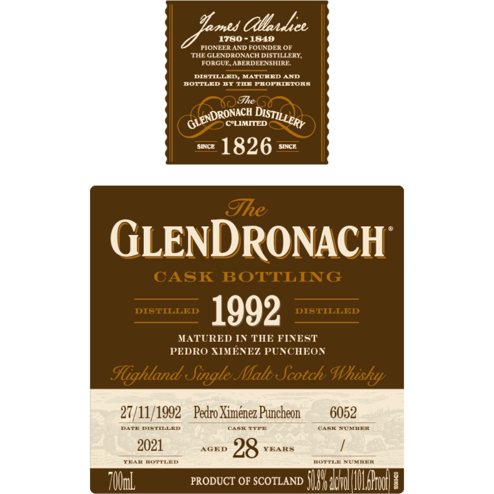 Buy GlenDronach 28 Year Old 1992 Single Cask #6052 Online