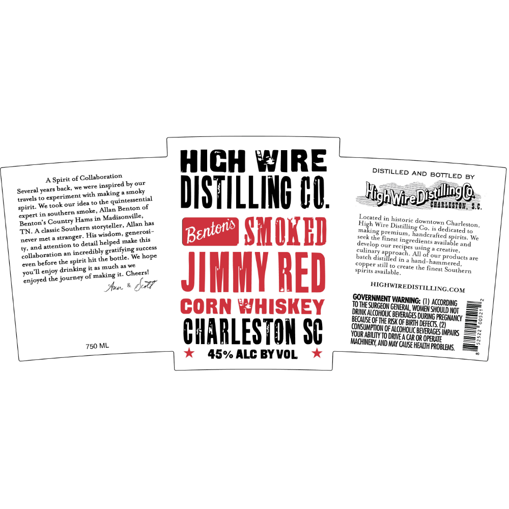Buy High Wire Benton’s Smoked Jimmy Red Corn Whiskey Online