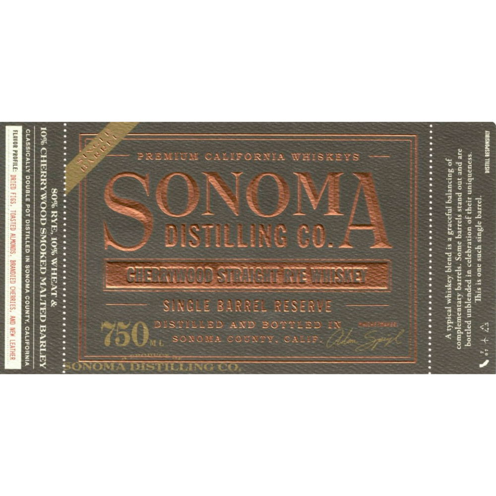 Buy Sonoma Single Barrel Reserve Cherrywood Straight Rye Online