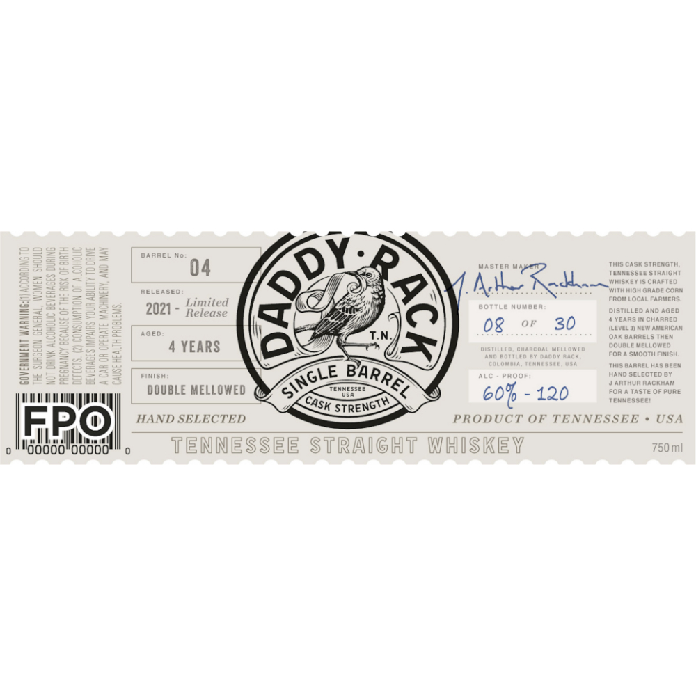 Buy Daddy Rack Tennessee Straight Whiskey Limited Release 2021 Online