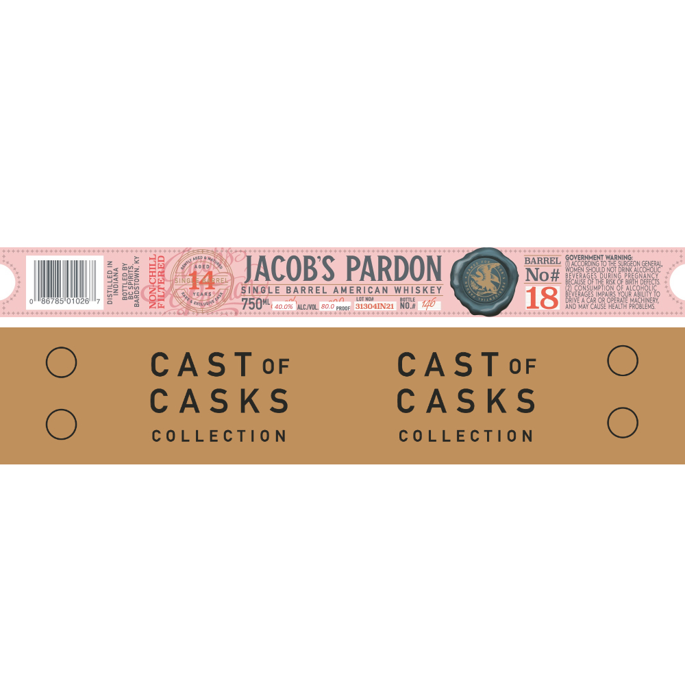 Buy Jacob’s Pardon Cast of Casks 14 Year Old Barrel No #18 Online