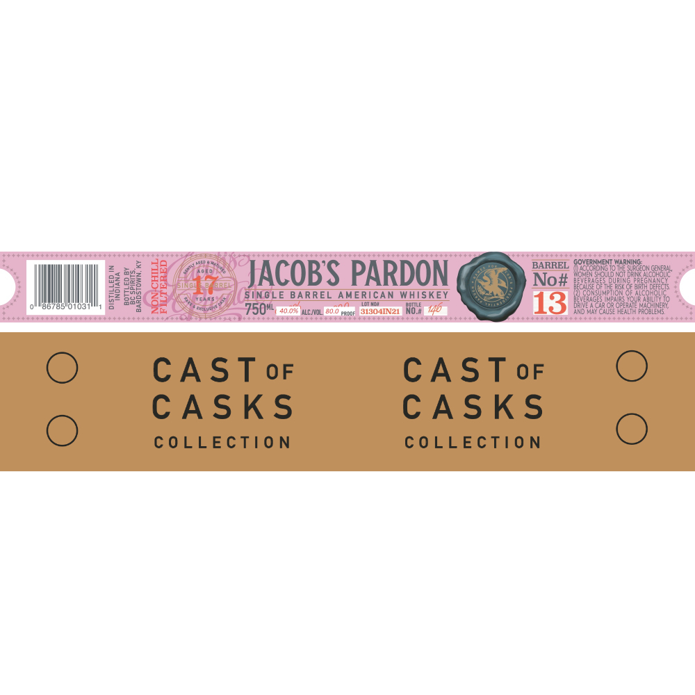 Buy Jacob‘s Pardon Cast of Casks 17 Year Old Single Barrel American Whiskey Online