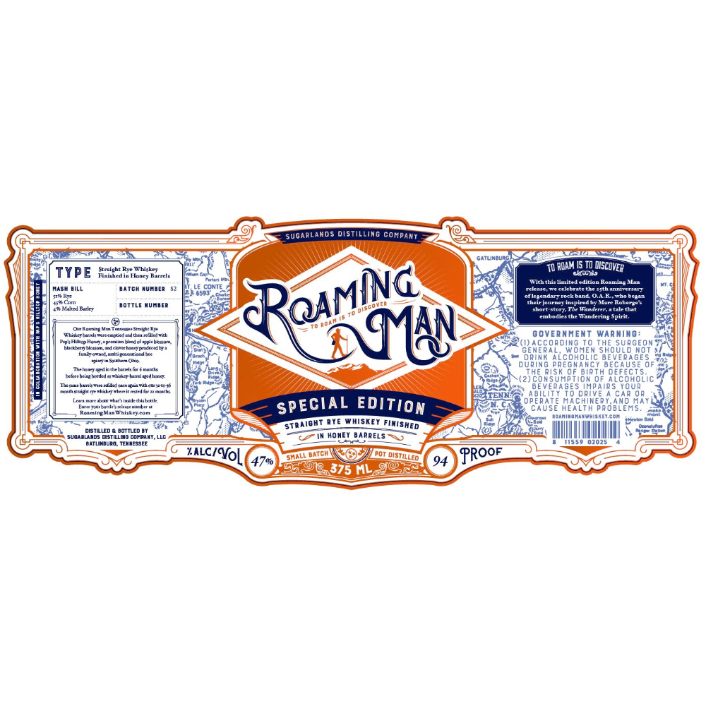 Buy Sugarlands Roaming Man Straight Rye Finished in Honey Barrels Online