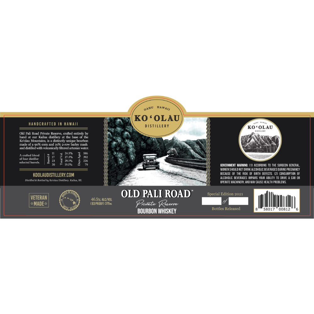 Buy Ko'olau Distillery Old Pali Road Private Reserve Bourbon Online