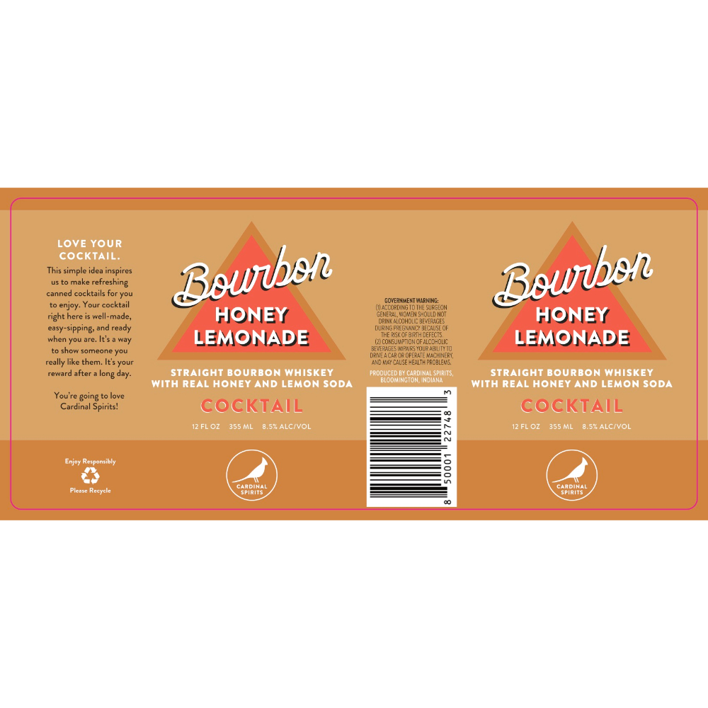 Buy Cardinal Spirits Bourbon Honey Lemonade Canned Cocktail Online