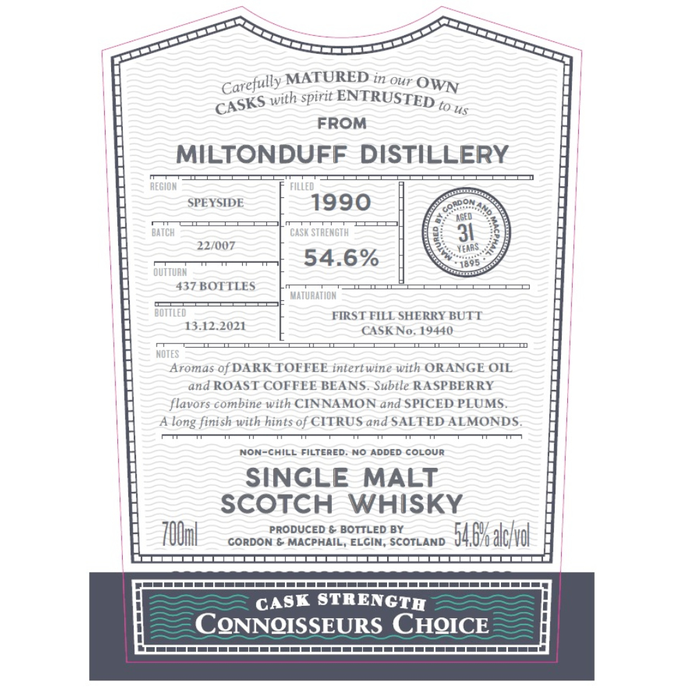 Buy Gordon and Macphail Miltonduff 31 Year Old Connoisseurs Choice Online