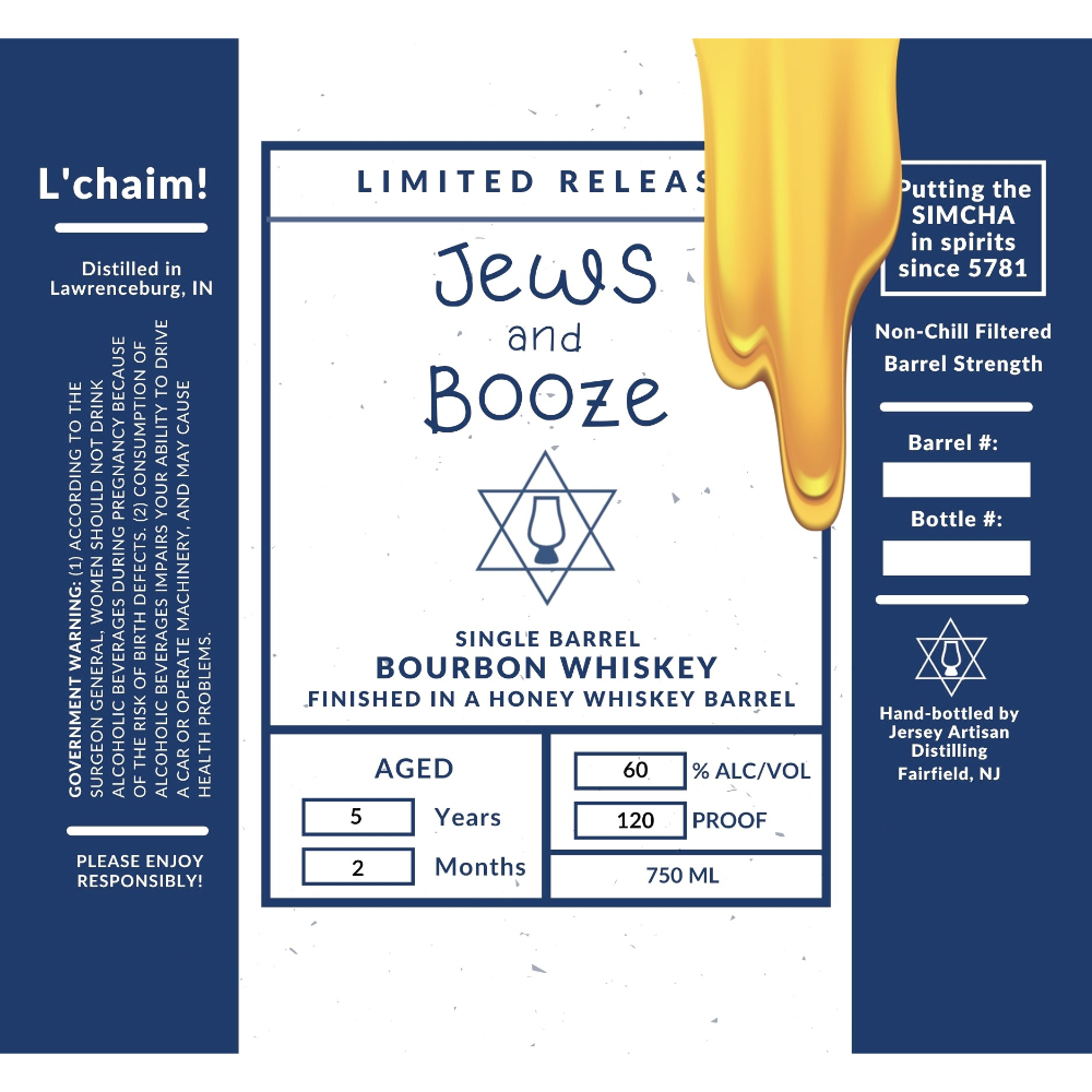 Buy Jews and Booze Honey Whiskey Barrel Finished Bourbon Online