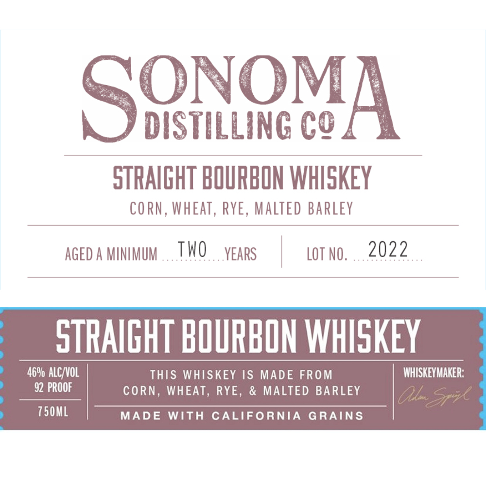 Buy Sonoma Distilling Straight Bourbon Whiskey Online