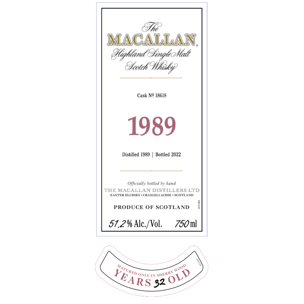 Buy The Macallan 32 Year Old 1989 Cask No.18618 Online