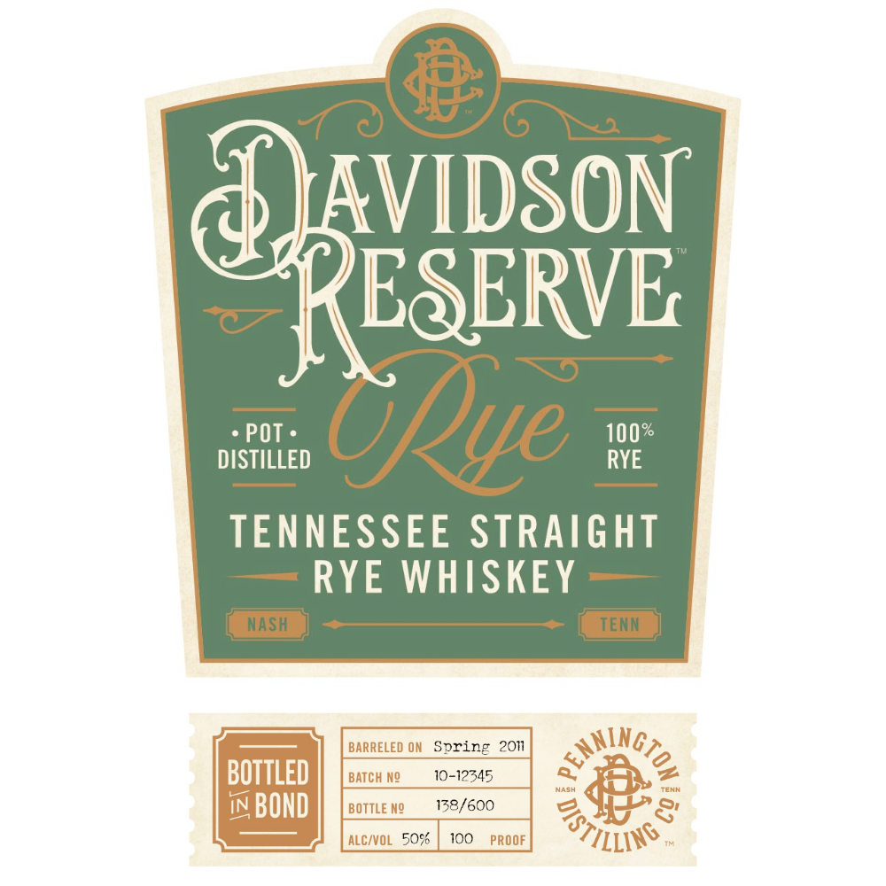 Buy Davidson Reserve 6 Year Old Bottled in Bond Rye Online