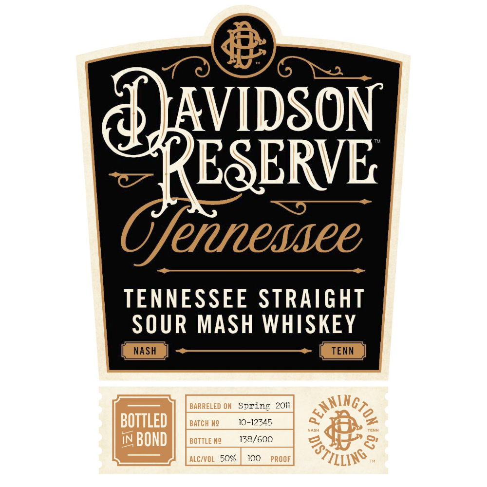Buy Davidson Reserve Bottled in Bond Straight Sour Mash Whiskey Online