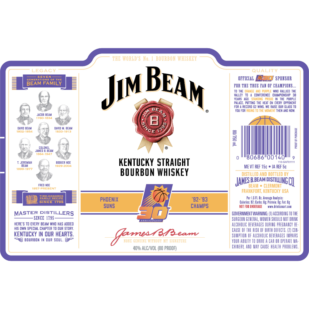 Buy Jim Beam Phoenix Suns 30th Anniversary Edition Online