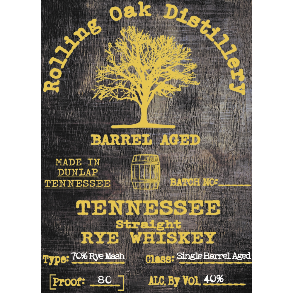 Buy Rolling Oak Distillery Barrel Aged Tennessee Straight Rye Online