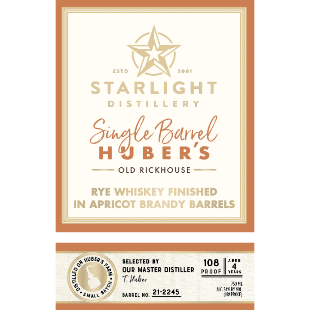 Buy Starlight Rye Whiskey Finished in Apricot Brandy Barrels Online
