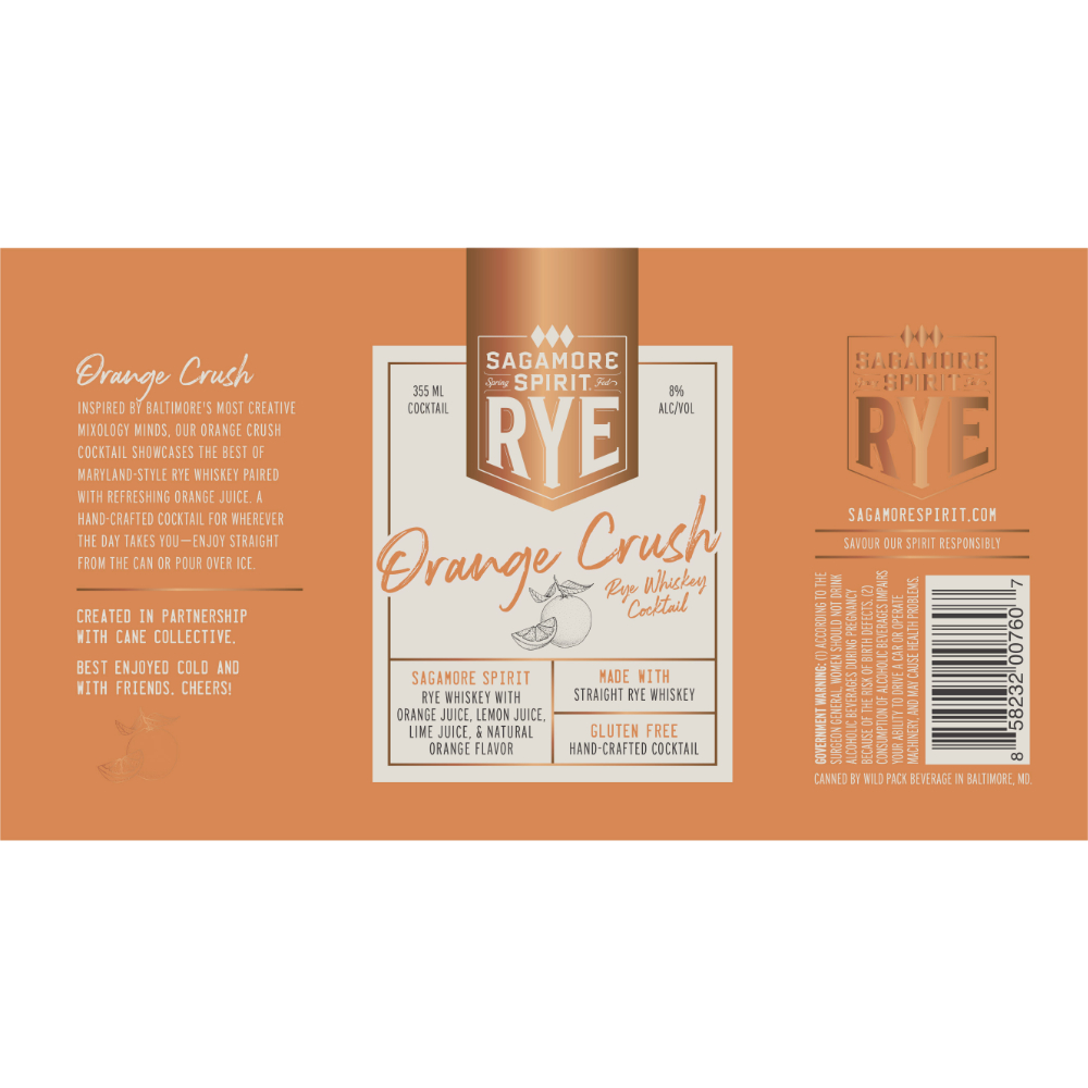 Buy Sagamore Spirit Orange Crush Canned Cocktail 4PK Online