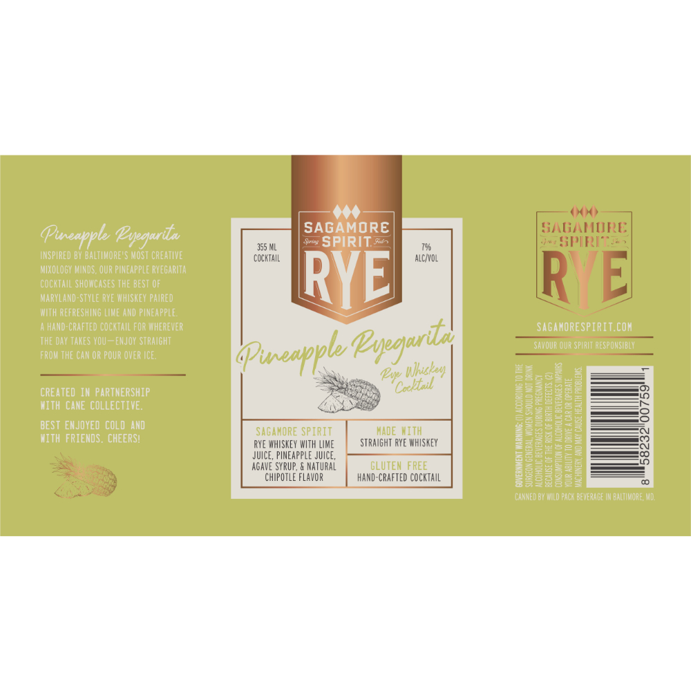 Buy Sagamore Spirit Pineapple Ryegarita Canned Cocktail 4PK Online