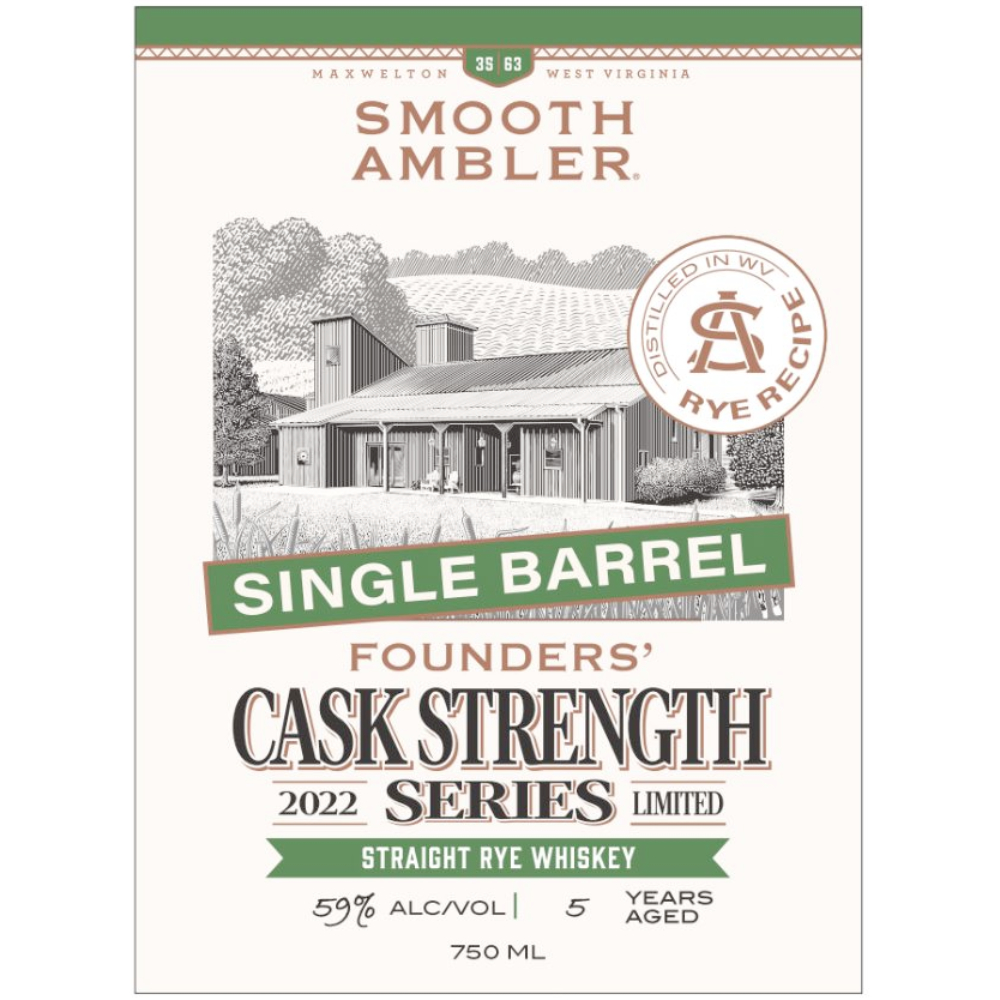 Buy Smooth Ambler Single Barrel Founder’s Cask Strength Series Rye 2022 Online