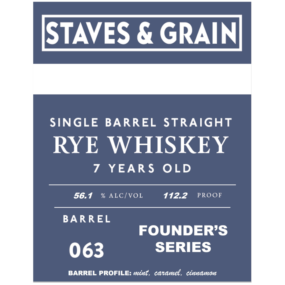 Buy Staves & Grain Founder’s Series 7 Year Old Straight Rye Online