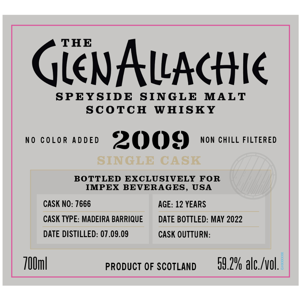 Buy The GlenAllachie 2009 12 Year Madeira Barrique Single Cask #7666 Online
