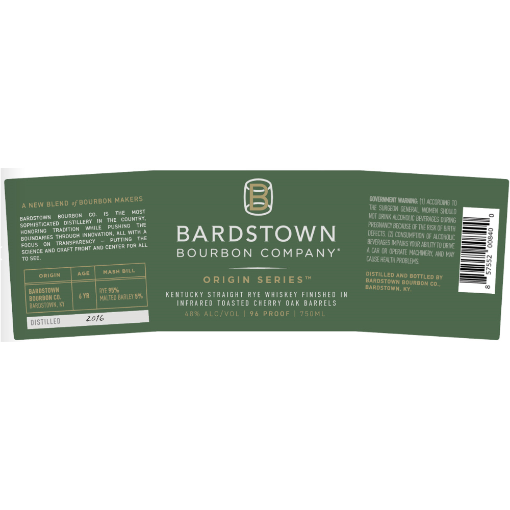Buy Bardstown Bourbon Origin Series Rye Finished in Infrared Toasted Cherry Oak Online