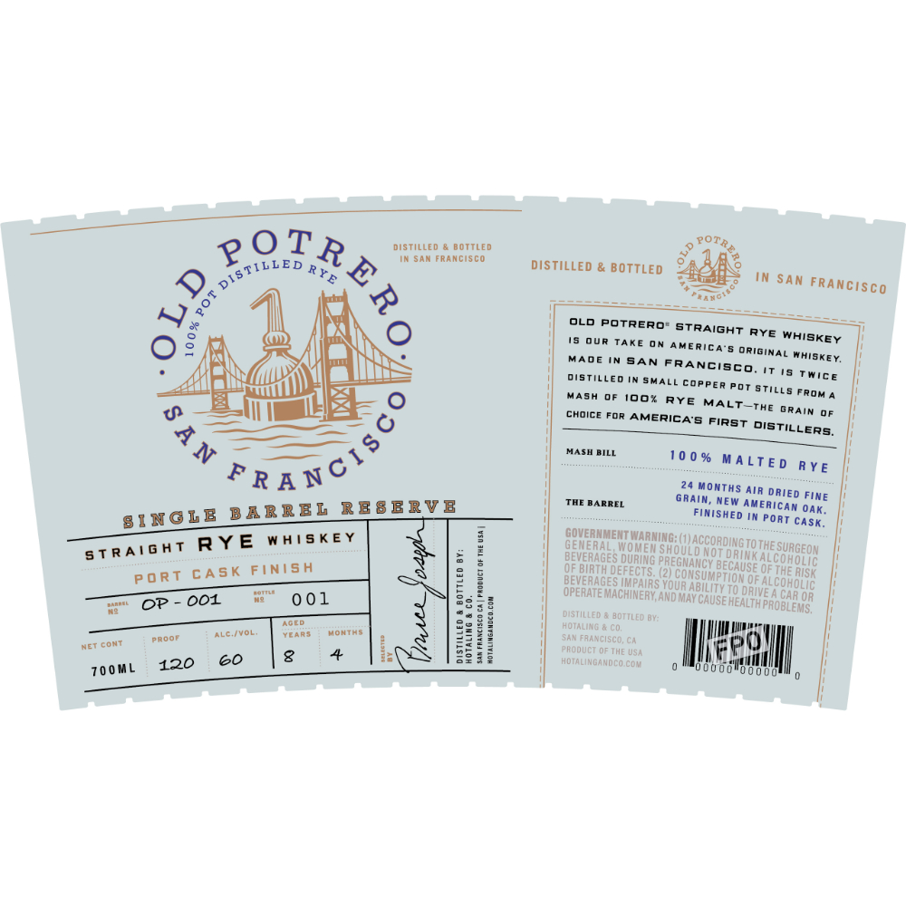 Buy Old Potrero 8 Year Old Single Barrel Reserve Rye Port Cask Finish Online